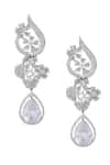 Shop_Nazaakat By Samara Singh_White American Diamond Earrings _at_Aza_Fashions