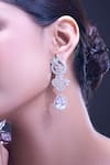 Shop_Nazaakat By Samara Singh_White American Diamond Earrings _Online_at_Aza_Fashions