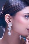 Nazaakat By Samara Singh_White American Diamond Earrings _at_Aza_Fashions