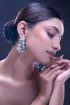 Buy_Nazaakat By Samara Singh_Green American Diamond Leaf Earrings _Online_at_Aza_Fashions