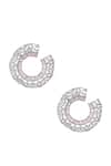 Shop_Nazaakat By Samara Singh_Pink American Diamond Hoop Earrings _at_Aza_Fashions