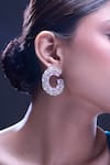 Nazaakat By Samara Singh_Pink American Diamond Hoop Earrings _at_Aza_Fashions