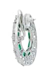 Nazaakat By Samara Singh_Green American Diamond Earrings _Online_at_Aza_Fashions