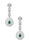 Shop Nazaakat By Samara Singh Green American Diamond Earrings at Aza Fashions Shop_Nazaakat By Samara Singh_Green American Diamond Earrings _at_Aza_Fashions