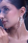 Nazaakat By Samara Singh_White American Diamond Earrings _at_Aza_Fashions