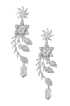 Shop_Nazaakat By Samara Singh_White American Diamond Earrings _at_Aza_Fashions