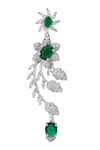 Nazaakat By Samara Singh_Green American Diamond Earrings _Online_at_Aza_Fashions