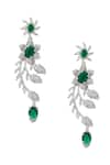 Shop_Nazaakat By Samara Singh_Green American Diamond Earrings _at_Aza_Fashions