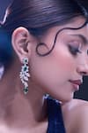 Shop_Nazaakat By Samara Singh_Green American Diamond Earrings _Online_at_Aza_Fashions
