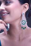 Buy Nazaakat By Samara Singh Green American Diamond Earrings Online at Aza Fashions Buy_Nazaakat By Samara Singh_Green American Diamond Earrings _Online_at_Aza_Fashions