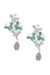 Shop_Nazaakat By Samara Singh_Green American Diamond Earrings _at_Aza_Fashions