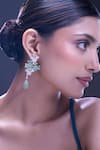 Shop_Nazaakat By Samara Singh_Green American Diamond Earrings _Online_at_Aza_Fashions
