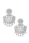 Shop_Samyukta Singhania_White American Diamond Earrings _at_Aza_Fashions