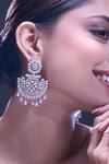 Shop_Samyukta Singhania_White American Diamond Earrings _Online_at_Aza_Fashions