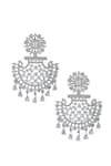 Shop_Nazaakat By Samara Singh_White American Diamond Earrings _at_Aza_Fashions