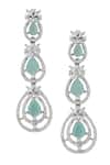 Shop_Nazaakat By Samara Singh_Aqua American Diamond Earrings _at_Aza_Fashions