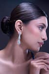 Nazaakat By Samara Singh_Aqua American Diamond Earrings _at_Aza_Fashions