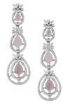 Shop_Nazaakat By Samara Singh_Pink American Diamond Earrings _at_Aza_Fashions