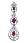 Buy_Nazaakat By Samara Singh_Red Ruby American Diamond Earrings _Online_at_Aza_Fashions