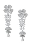 Shop_Nazaakat By Samara Singh_White American Diamond Earrings _at_Aza_Fashions