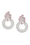 Shop Nazaakat By Samara Singh Pink American Diamond Earrings at Aza Fashions Shop_Nazaakat By Samara Singh_Pink American Diamond Earrings _at_Aza_Fashions