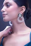 Nazaakat By Samara Singh_Green American Diamond Earrings _Online_at_Aza_Fashions