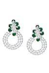 Shop_Nazaakat By Samara Singh_Green American Diamond Earrings _at_Aza_Fashions