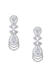 Shop_Nazaakat By Samara Singh_White American Diamond Earrings _at_Aza_Fashions