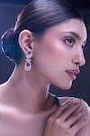 Buy_Nazaakat By Samara Singh_Red Ruby American Diamond Earrings _at_Aza_Fashions