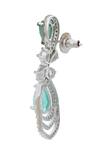 Nazaakat By Samara Singh_Aqua American Diamond Earrings _Online_at_Aza_Fashions