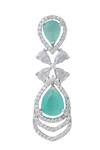 Buy_Nazaakat By Samara Singh_Aqua American Diamond Earrings _Online_at_Aza_Fashions