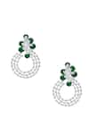 Shop_Nazaakat By Samara Singh_Green American Diamond Earrings _at_Aza_Fashions