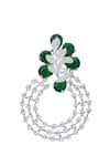 Nazaakat By Samara Singh_Green American Diamond Earrings _Online_at_Aza_Fashions