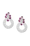 Shop_Nazaakat By Samara Singh_Red Diamonds Ruby American Earrings _at_Aza_Fashions