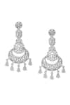 Shop_Nazaakat By Samara Singh_White American Diamond Earrings _at_Aza_Fashions