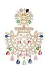 Nazaakat By Samara Singh_Multi Color Crystals, Stones American Diamond Earrings _Online_at_Aza_Fashions