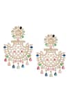 Shop_Nazaakat By Samara Singh_Multi Color Crystals, Stones American Diamond Earrings _at_Aza_Fashions