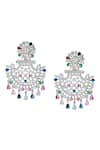 Shop_Nazaakat By Samara Singh_Multi Color Multicolor American Diamond Earrings _at_Aza_Fashions