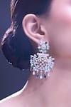 Shop_Nazaakat By Samara Singh_Multi Color Multicolor American Diamond Earrings _Online_at_Aza_Fashions