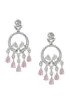 Shop_Nazaakat By Samara Singh_Pink American Diamond Earrings _at_Aza_Fashions