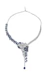 Shop_Nazaakat By Samara Singh_Blue American Diamond Necklace And Earrings _at_Aza_Fashions