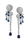 Shop_Nazaakat By Samara Singh_Blue American Diamond Necklace And Earrings _Online_at_Aza_Fashions