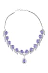 Shop_Nazaakat By Samara Singh_Purple Violet Brass Necklace And Earring Set _Online_at_Aza_Fashions