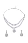 Shop_Nazaakat By Samara Singh_White American Diamond Jewelry Set _at_Aza_Fashions