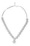 Shop_Nazaakat By Samara Singh_White American Diamond Necklace And Earring Set _Online_at_Aza_Fashions