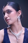 Shop_Samyukta Singhania_White American Diamond Necklace And Earrings Set _Online_at_Aza_Fashions