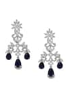 Shop_Nazaakat By Samara Singh_Blue Imitation Diamonds American Necklace And Earring Set _Online_at_Aza_Fashions