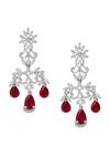Nazaakat By Samara Singh Red Imitation Diamonds Ruby American Necklace And Earring Set at Aza Fashions Nazaakat By Samara Singh_Red Imitation Diamonds Ruby American Necklace And Earring Set _at_Aza_Fashions