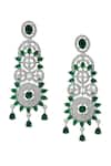 Nazaakat By Samara Singh_Green Imitation Diamonds Brass American Jewelry Set _at_Aza_Fashions