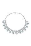 Shop_Samyukta Singhania_Aqua Brass Necklace And Earring Set _Online_at_Aza_Fashions